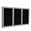 Ghent Enclosed Rubber Bulletin Board 48"x72", 3 Door PA34872TR-TN